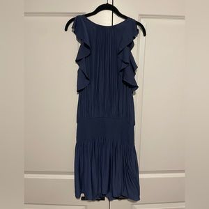 Ramy Brook Rembi Shirred Blouson Dress Sz Large in Navy